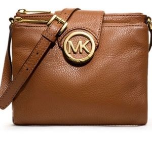 MK Brown leather crossbody